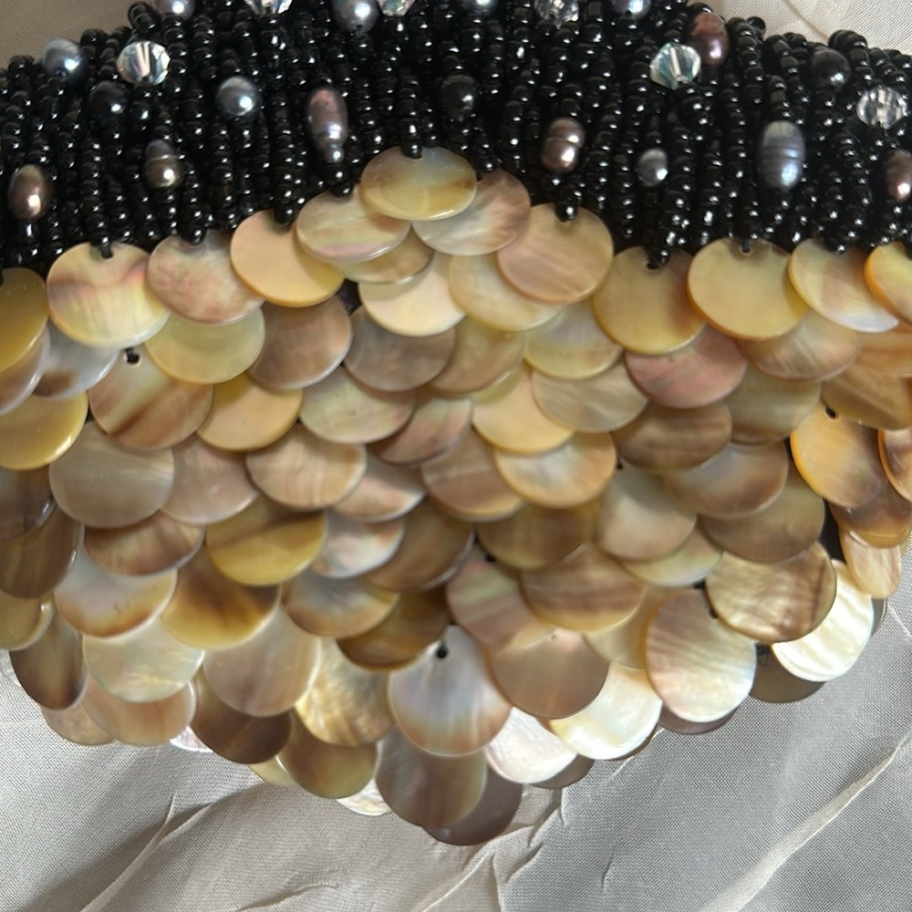 Stunning statement piece Mother of Pearl minaudière purse bag - Picture 6 of 17